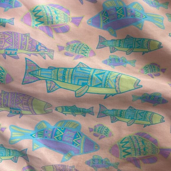 Chubbies fish print lined pull on elastic waist drawstring swim trunks sz L - Picture 4 of 7